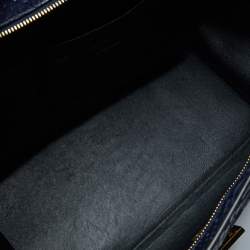 Pre Owned Celine Blue/Black Python and Suede Medium Trapeze Bag