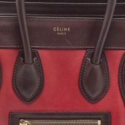 Pre Owned Celine Tri Color Leather Micro Luggage Tote