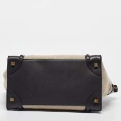 Pre Owned Celine Tricolor Canvas and Leather Mini Luggage Tote