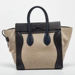 Pre Owned Celine Tricolor Canvas and Leather Mini Luggage Tote