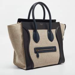 Pre Owned Celine Tricolor Canvas and Leather Mini Luggage Tote