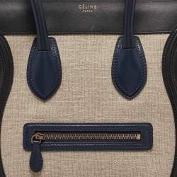 Pre Owned Celine Tricolor Canvas and Leather Mini Luggage Tote