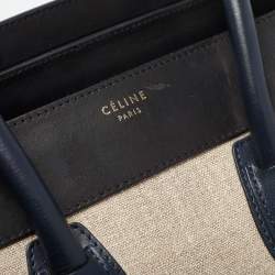 Pre Owned Celine Tricolor Canvas and Leather Mini Luggage Tote