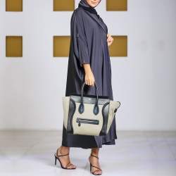 Pre Owned Celine Tricolor Canvas and Leather Mini Luggage Tote