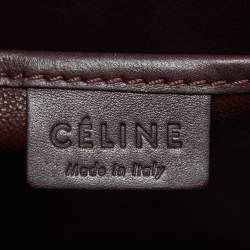 Pre Owned Celine Burgundy Leather Nano Luggage Tote