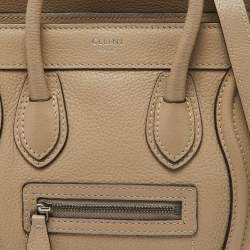 Celine Beige Leather Nano Luggage Tote