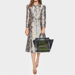 Pre Owned Celine Tricolor Calfhair and Leather Mini Luggage Tote