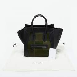 Pre Owned Celine Tricolor Calfhair and Leather Mini Luggage Tote