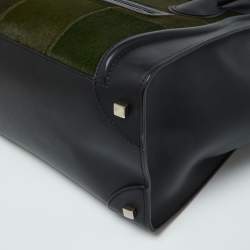 Pre Owned Celine Tricolor Calfhair and Leather Mini Luggage Tote