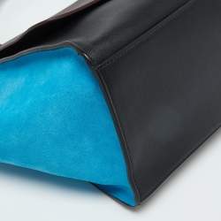 Pre Owned Celine Tricolor Leather and Suede Small Trapeze Top Handle Bag