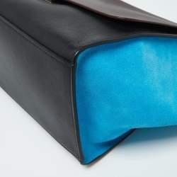 Pre Owned Celine Tricolor Leather and Suede Small Trapeze Top Handle Bag