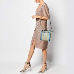 Pre Owned Céline Tri Color Leather Nano Luggage Tote