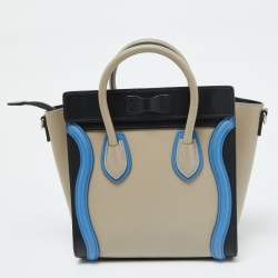 Pre Owned Céline Tri Color Leather Nano Luggage Tote