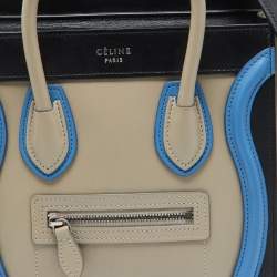 Pre Owned Céline Tri Color Leather Nano Luggage Tote