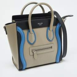 Pre Owned Céline Tri Color Leather Nano Luggage Tote