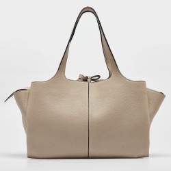 Pre Owned Celine Light Beige Leather Trifold Bag