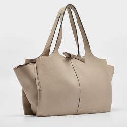 Pre Owned Celine Light Beige Leather Trifold Bag
