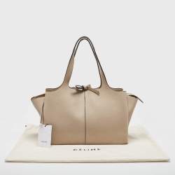 Pre Owned Celine Light Beige Leather Trifold Bag
