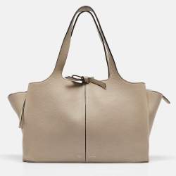 Pre Owned Celine Light Beige Leather Trifold Bag