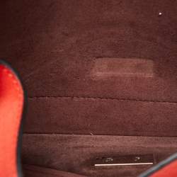 Pre Owned Celine Orange Suede and Leather Diamond Clutch