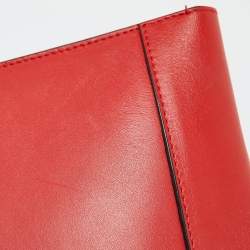 Pre Owned Celine Orange Suede and Leather Diamond Clutch