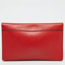 Pre Owned Celine Orange Suede and Leather Diamond Clutch