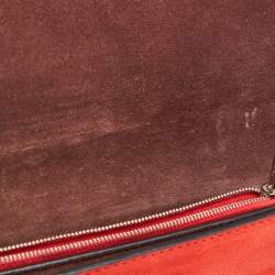 Pre Owned Celine Orange Suede and Leather Diamond Clutch