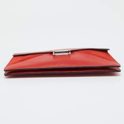 Pre Owned Celine Orange Suede and Leather Diamond Clutch
