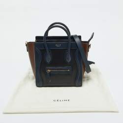 مملوكة مسبقًا حقيبة يد توتس سيلين نانو لاغيدج جلد وجلد ثعبان ثلاثي اللون 