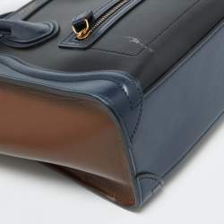 مملوكة مسبقًا حقيبة يد توتس سيلين نانو لاغيدج جلد وجلد ثعبان ثلاثي اللون 