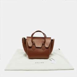 Pre Owned Celine Chestnut Leather Mini Tie Tote
