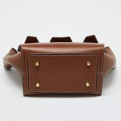 Pre Owned Celine Chestnut Leather Mini Tie Tote