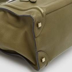 Celine Olive Green Leather Mini Luggage Tote