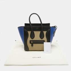 Pre Owned Celine Tricolor Leather Micro Luggage Tote