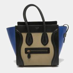 Pre Owned Celine Tricolor Leather Micro Luggage Tote