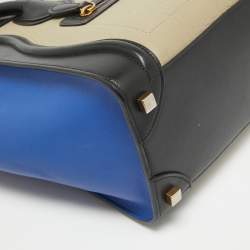 Pre Owned Celine Tricolor Leather Micro Luggage Tote
