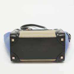 Pre Owned Celine Tricolor Leather Micro Luggage Tote