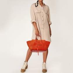 Pre Owned حقيبة يد سيلين لاغدج جلد برتقالي ميني