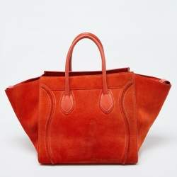 Pre Owned حقيبة يد سيلين لاغدج جلد برتقالي ميني