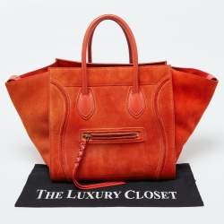 Pre Owned حقيبة يد سيلين لاغدج جلد برتقالي ميني