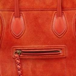 Pre Owned حقيبة يد سيلين لاغدج جلد برتقالي ميني