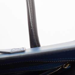 Pre Owned Celine Navy Blue/Black Leather Mini Luggage Tote