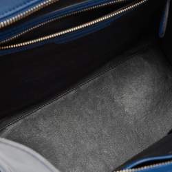 Pre Owned Celine Navy Blue/Black Leather Mini Luggage Tote