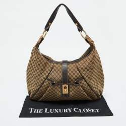 Celine Beige/Brown Macadam Canvas and Leather Bag