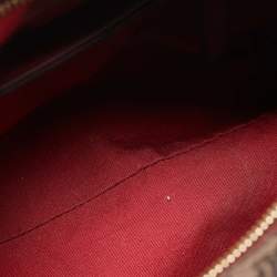 Celine Burgundy Logo Canvas Small Boston Bag
