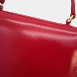 Celine Red Shiny Calfskin Leather Teen Besace Clea Triomphe Shoulder Bag