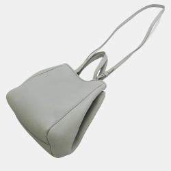 Celine Light Blue Grey Leather Medium Cabas Phantom Tote Bag