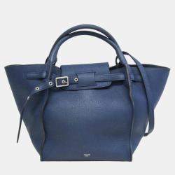 Celine Navy Blue Leather Small Big Bag Shoulder Bag