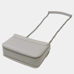 Celine Light Grey Leather Medium C Shoulder Bag