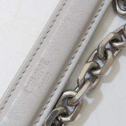 Celine Light Grey Leather Medium C Shoulder Bag